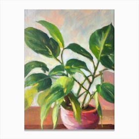 Heartleaf Philodendron 3 Impressionist Painting Plant Canvas Print