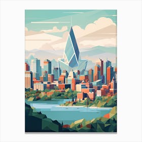 Montreal, Canada, Geometric Illustration 2 Canvas Print