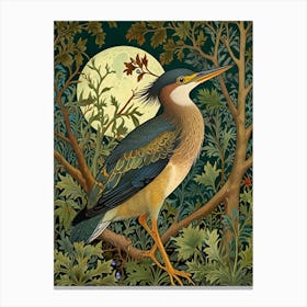 William Morris Heron At Night Canvas Print