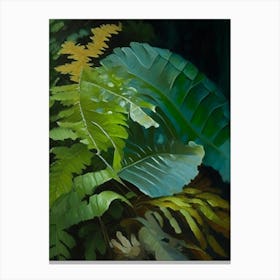 Soft Shield Fern Cézanne Style Canvas Print