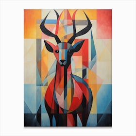 Deer Abstract Pop Art 7 Canvas Print