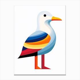 Colourful Geometric Bird Seagull 1 Canvas Print