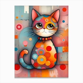 Cosmic Whiskers: The Kaleidoscope Cat Canvas Print