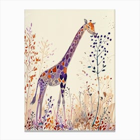 Giraffe In The Branches Watercolour Inspired 2 Canvas Print