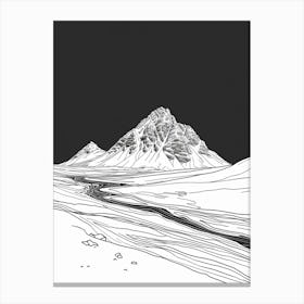 Stob Binnein Mountain Line Drawing 5 Canvas Print