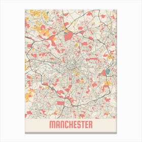 Manchester Map Poster Canvas Print