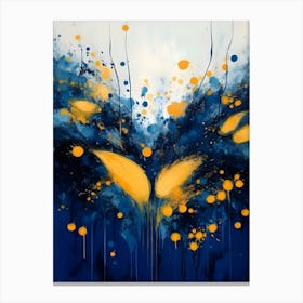 Blue And Yellow Abstract Painting 4 Canvas Print