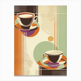 Art Deco Pastel Coffee Canvas Print
