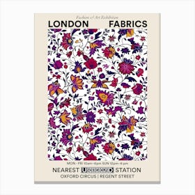 Poster Aster Amaze London Fabrics Floral Pattern 7 Canvas Print