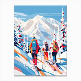 Whistler Blackcomb   British Columbia Canada, Ski Resort Illustration 2 Canvas Print