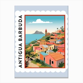 Antigua Barbuda Travel Stamp Poster Canvas Print