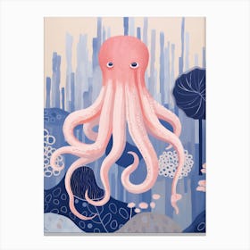 Playful Illustration Of Octopus For Kids Room 2 Canvas Print