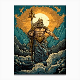  An Illustration Of The Greek God Poseidon 2 Canvas Print