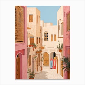 Sousse Tunisia 2 Vintage Pink Travel Illustration Canvas Print