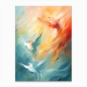 Bird Flock Watercolour 1 Canvas Print