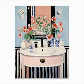 Bathroom Vanity Painting With A Anemone Bouquet 4 Canvas Print