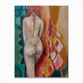 Bathroom Wall Art, Nude Vibrant Expressions  Canvas Print