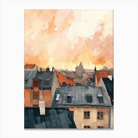 Oslo Rooftops Morning Skyline 1 Canvas Print