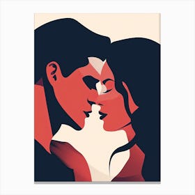 Kissing Couple, Valentine's Day 1 Canvas Print