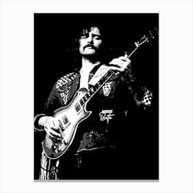 Dickey Betts American Guitarist Legend in Grayscale Illustration Canvas Print