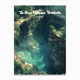 To Sua Ocean Trench Bucket List Art Illustration Canvas Print