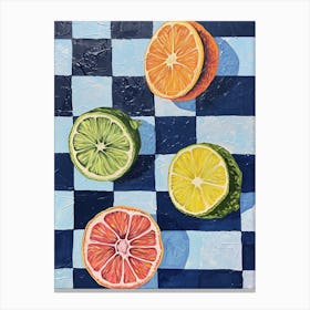 Citrus Fruit Checkerboard Canvas Print