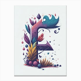 Colorful Letter F Illustration 49 Canvas Print