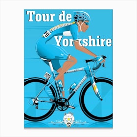 Tour De Yorkshire Blue Canvas Print