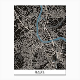 Basel Black Blue Canvas Print