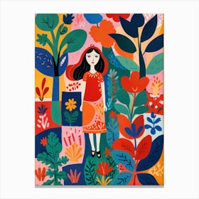 Girl In The Garden Canvas Print