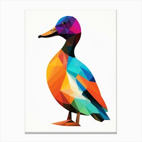 Colourful Geometric Bird Canvasback 3 Canvas Print