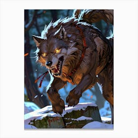 Wolf In The Woods 1 Canvas Print