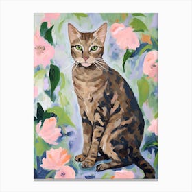 A Bengal Cat Painting, Impressionist Painting 3 Canvas Print