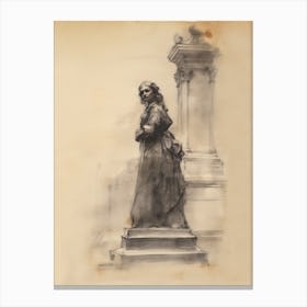 Victorian Woman Statue Canvas Print