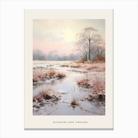 Dreamy Winter Painting Poster Richmond Park England 3 Canvas Print