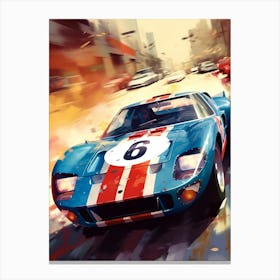 Ford Gt Retro Racing Car 2 Canvas Print