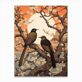 Art Nouveau Birds Poster Cormorant Canvas Print