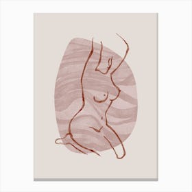 Naked Woman Line B Canvas Print