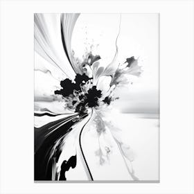 Serenity Abstract Black And White 1 Canvas Print