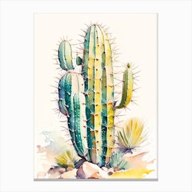 Saguaro Cactus Storybook Watercolours 3 Canvas Print