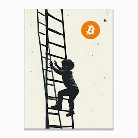 Child Climbing A Ladder Canvas Print