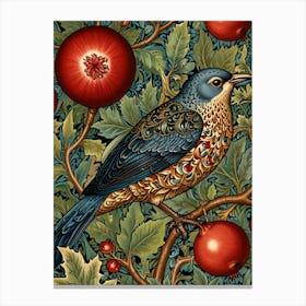 William Morris Pomegranate Bird Canvas Print