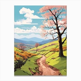 Brecon Beacons National Park Wales 3 Hike Illustration Canvas Print