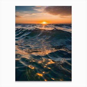 Sunrise Over The Ocean -Reimagined 2 Canvas Print