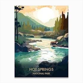 Hot Springs National Park Travel Poster Illustration Style 4 Canvas Print