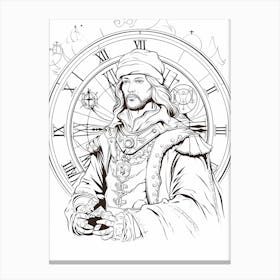 Line Art Inspired By The Night Watch 4 Canvas Print
