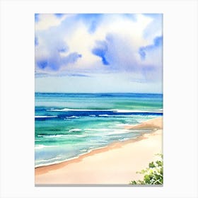 Bribie Island Beach, Australia Watercolour Canvas Print