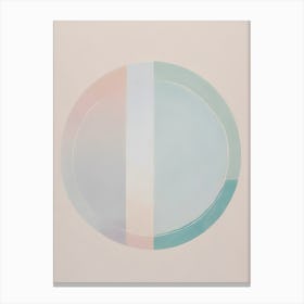 Ocean - True Minimalist Calming Tranquil Pastel Colors of Pink, Grey And Neutral Tones Abstract Painting for a Peaceful New Home or Room Decor Circles Clean Lines Boho Chic Pale Retro Luxe Famous Peace Serenity Canvas Print