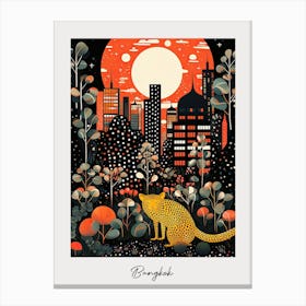 Poster Of Bangkok, Illustration In The Style Of Pop Art 1 Canvas Print