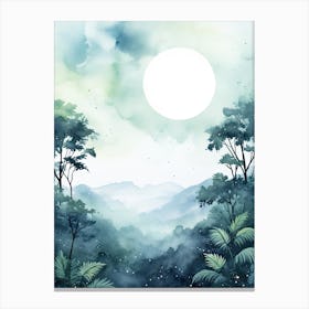 Watercolour Of Monteverde Cloud Forest   Costa Rica 3 Canvas Print